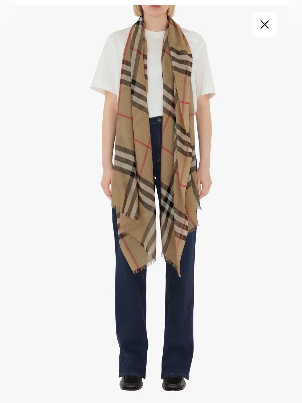 Classic Beige Plaid  Scarf